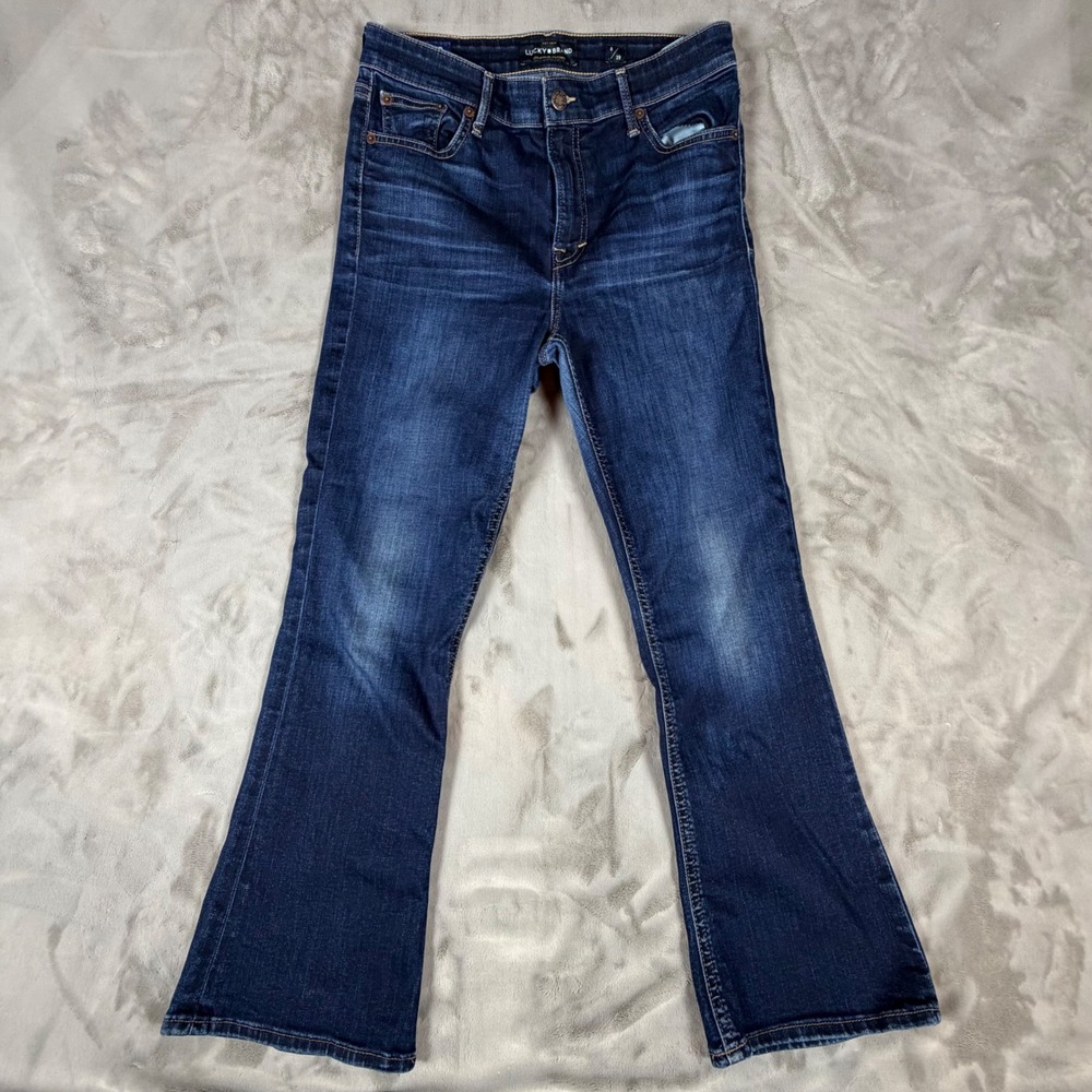 Lucky Brand Bridgette Mini Boot Jeans Womens 8 29 Dark Wash High Rise Denim